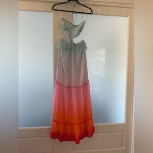 Main Strip Gradient Maxi  Dress - Blue and Pink